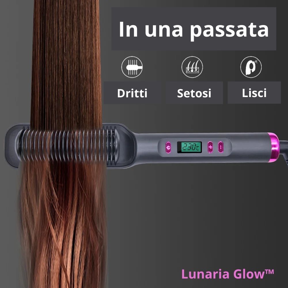 Lunaria Glow™ - Pettine ioni negativi per lo styling antiscottatura