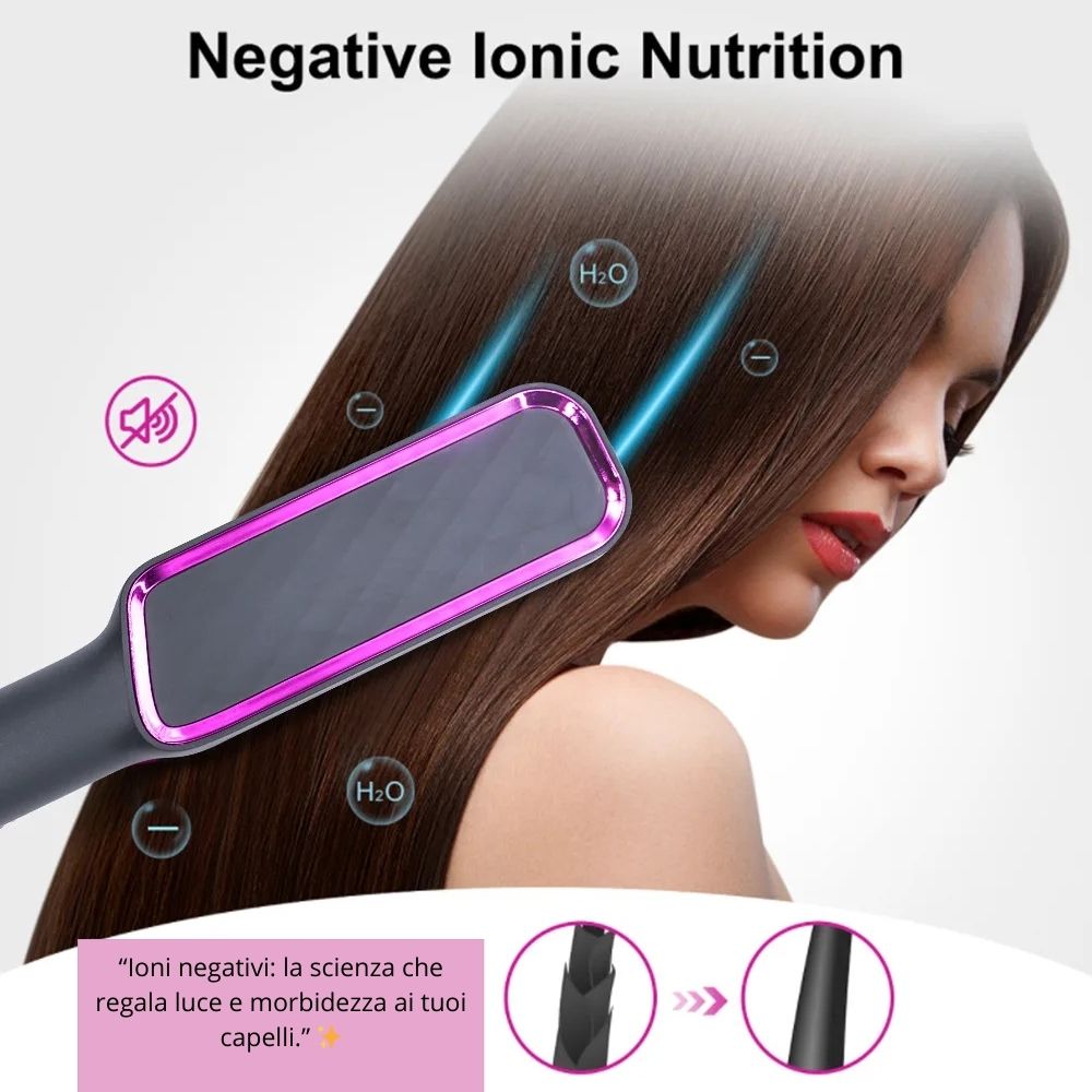 Lunaria Glow™ - Pettine ioni negativi per lo styling antiscottatura