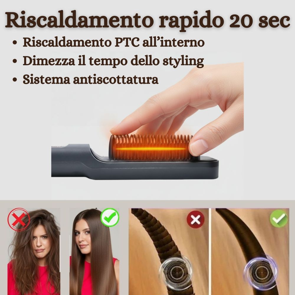 Lunaria Glow™ - Pettine Lisciante antiscottatura