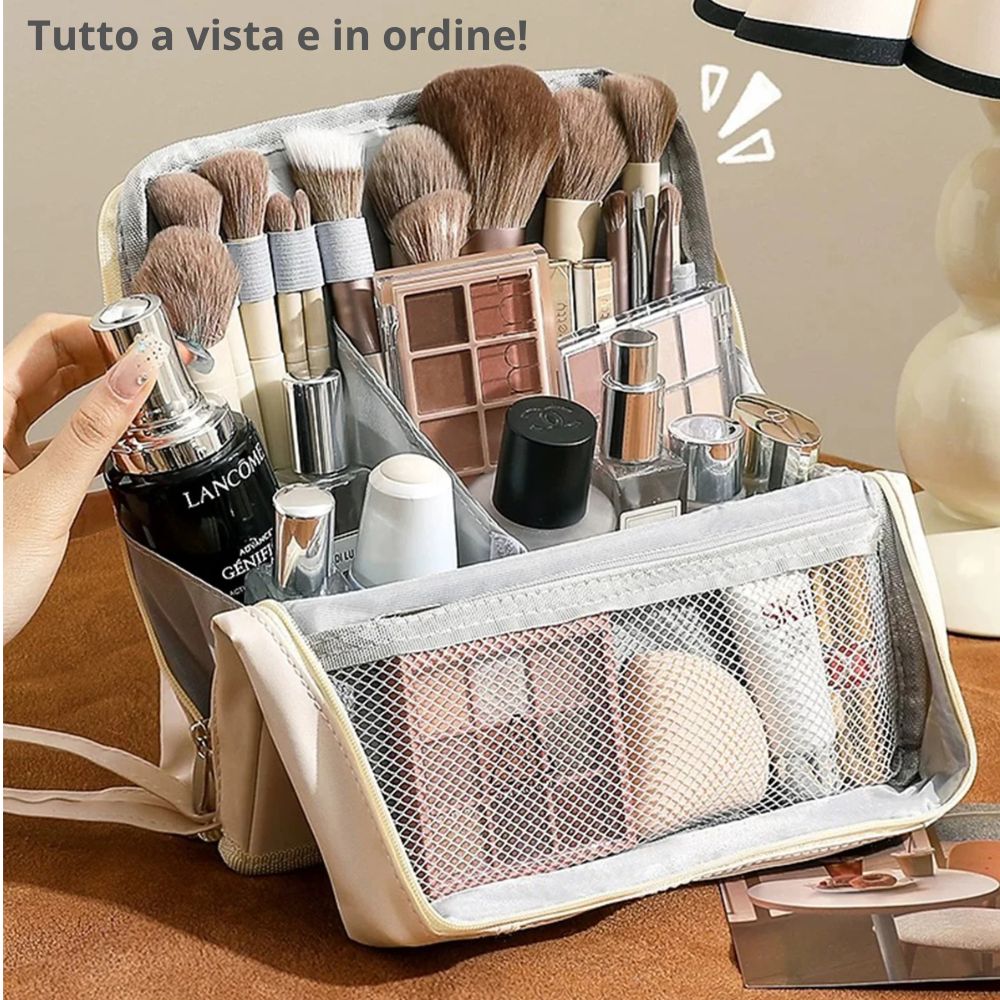 Lunaria Bloom™ – La beauty bag verticale che unisce eleganza e funzionalità.